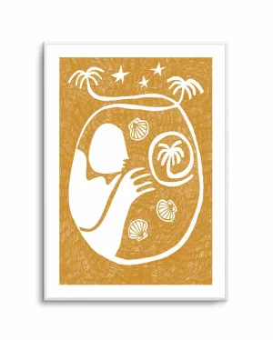 Palm Tree Island 2 Yellow by Shatha Al Dafai by oliveetoriel.com, a Prints for sale on Style Sourcebook