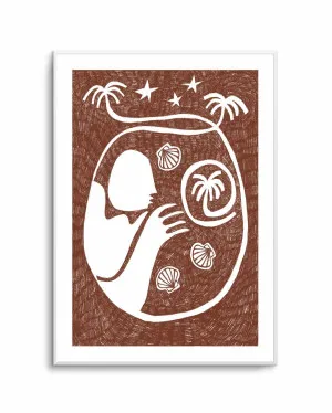Palm Tree Island 2 Brown by Shatha Al Dafai by oliveetoriel.com, a Prints for sale on Style Sourcebook