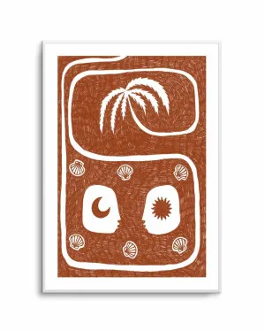 Palm Tree Island 5 Brown by Shatha Al Dafai by oliveetoriel.com, a Prints for sale on Style Sourcebook