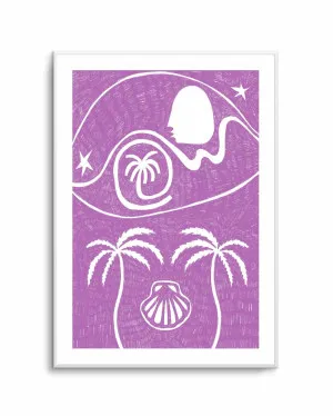 Palm Tree Island 6 Purple by Shatha Al Dafai by oliveetoriel.com, a Prints for sale on Style Sourcebook