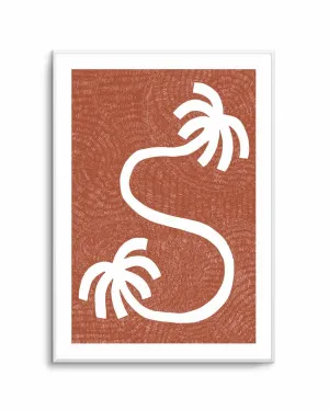 Palm Tree Path Terracotta by Shatha Al Dafai by oliveetoriel.com, a Prints for sale on Style Sourcebook