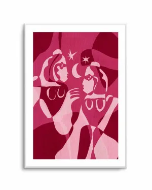Moonlit Sisters by Shatha Al Dafai by oliveetoriel.com, a Prints for sale on Style Sourcebook