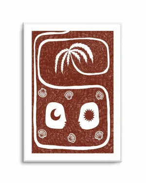 Palm Tree Island 5 Red by Shatha Al Dafai by oliveetoriel.com, a Prints for sale on Style Sourcebook