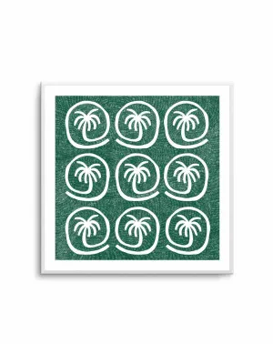 Palm Tree Tiles Green by Shatha Al Dafai by oliveetoriel.com, a Prints for sale on Style Sourcebook