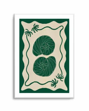 Green Seashell Stories by Shatha Al Dafai by oliveetoriel.com, a Prints for sale on Style Sourcebook