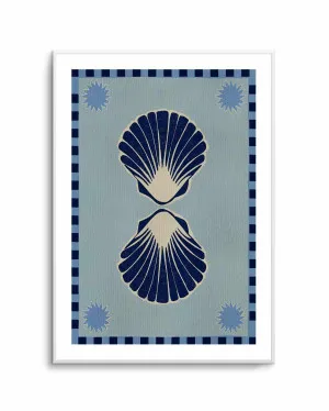 Lush Duo 3 Blue Seashells by Shatha Al Dafai by oliveetoriel.com, a Prints for sale on Style Sourcebook