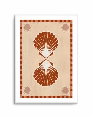 Lush Duo 3 Orange Seashells by Shatha Al Dafai by oliveetoriel.com, a Prints for sale on Style Sourcebook