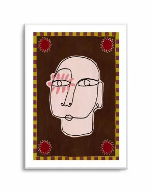 Minimalist Line Drawing Of A Face by Shatha Al Dafai by oliveetoriel.com, a Prints for sale on Style Sourcebook
