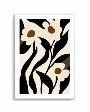 Stylized Floral In Black by Little Dean by oliveetoriel.com, a Prints for sale on Style Sourcebook