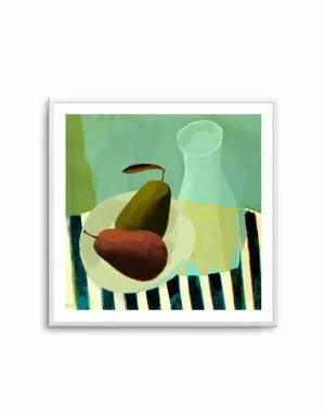 Still Life with Pears and White Wine by Marco Marella by oliveetoriel.com, a Prints for sale on Style Sourcebook