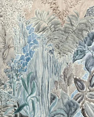 Daintree Botanical Panoramic Mural in Blue Wallpaper by oliveetoriel.com, a Wallpaper for sale on Style Sourcebook