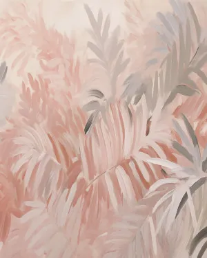 Pink Jungle Leaves Wallpaper Mural by oliveetoriel.com, a Wallpaper for sale on Style Sourcebook