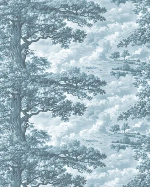 Old Oak Tree in Blue Wallpaper by oliveetoriel.com, a Wallpaper for sale on Style Sourcebook