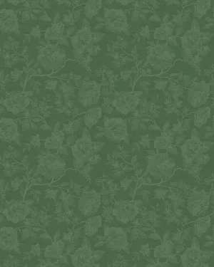 Country Rose Vines Dark Green Wallpaper by oliveetoriel.com, a Wallpaper for sale on Style Sourcebook