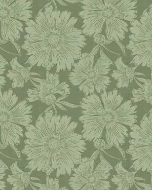 Luxe Country Floral Eucalyptus Green Wallpaper by oliveetoriel.com, a Wallpaper for sale on Style Sourcebook