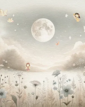 Moonlit Fairy Dreamscape Wallpaper Mural by oliveetoriel.com, a Wallpaper for sale on Style Sourcebook