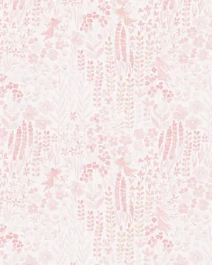 Fairy Flower Garden in Soft Pink Wallpaper by oliveetoriel.com, a Wallpaper for sale on Style Sourcebook