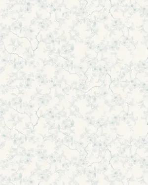 Country Floral Stems in Soft Blue Wallpaper by oliveetoriel.com, a Wallpaper for sale on Style Sourcebook