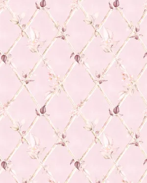 Bamboo Florals in Country Pink Wallpaper by oliveetoriel.com, a Wallpaper for sale on Style Sourcebook