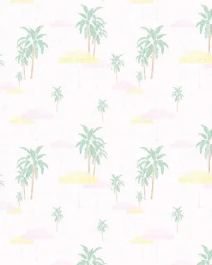 Pool Side Umbrellas Pink On White Wallpaper by oliveetoriel.com, a Wallpaper for sale on Style Sourcebook