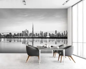 Dubai City Silhouette Photo Mural Wallpaper by oliveetoriel.com, a Wallpaper for sale on Style Sourcebook