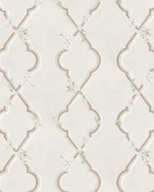 Country Garden Lattice in Warm Beige Wallpaper by oliveetoriel.com, a Wallpaper for sale on Style Sourcebook