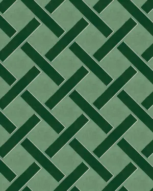 Criss Cross Lattice in Forest Green Wallpaper by oliveetoriel.com, a Wallpaper for sale on Style Sourcebook