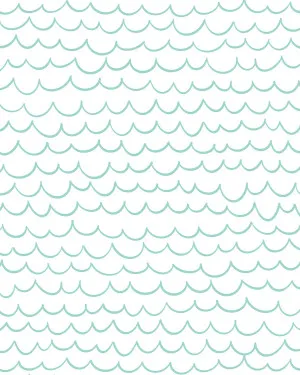 Scalloped Waves in Teal Wallpaper by oliveetoriel.com, a Wallpaper for sale on Style Sourcebook