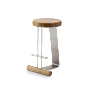 Curva Counter Stool - [ Stainless Steel & Oak ] by Ellison Studios, a Bar Stools for sale on Style Sourcebook