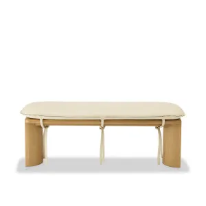 Liaison Bench With Cushion - [ Oak & Simpson Cream ] by Ellison Studios, a Benches for sale on Style Sourcebook