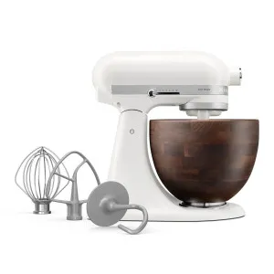 KitchenAid KSM156 Artisan Stand Mixer White with Walnut Wood Bowl 5KSM156WBAPL by KitchenAid, a Small Kitchen Appliances for sale on Style Sourcebook