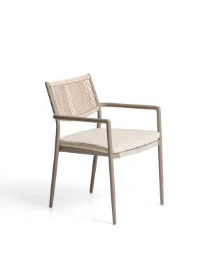Argasi chair in taupe aluminium and beige synthetic rope cord by null, a Outdoor Chairs for sale on Style Sourcebook