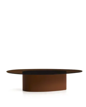 Olir coffee table in tempered glass and brown steel 140 x 80 cm by Kave Home, a Coffee Table for sale on Style Sourcebook
