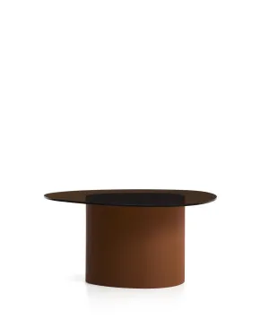 Olir coffee table in tempered glass and brown steel 82 x 74 cm by Kave Home, a Coffee Table for sale on Style Sourcebook