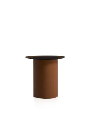 Olir side table in tempered glass and brown steel 48 x 46,8 cm by Kave Home, a Side Table for sale on Style Sourcebook