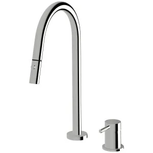 Sussex Taps Virgo Hob Set Pull Out Spray Tap Fluted Chrome VGHMSPOS01-F by Sussex Taps, a Kitchen Taps & Mixers for sale on Style Sourcebook