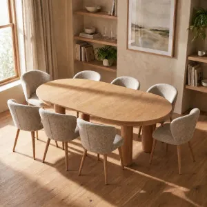 EIKEN - Oak Extendable Dining Table - Seats 4,6 or 8 by European Lifestyle, a Dining Tables for sale on Style Sourcebook