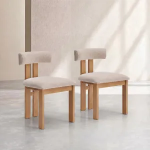 DALYA - Oak & Fabric Set of 2 Chairs by European Lifestyle, a Dining Chairs for sale on Style Sourcebook