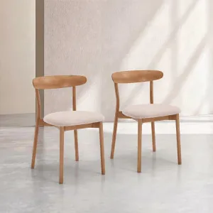 HAYDEN - Oak & Fabric Set of 2 Dining Chairs by European Lifestyle, a Dining Chairs for sale on Style Sourcebook