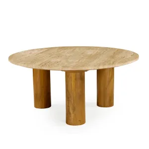 KORA - Travertine Round Coffee Table by European Lifestyle, a Coffee Table for sale on Style Sourcebook