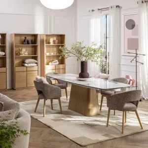 LINKA - Ceramic & Oak Extendable Dining Table by European Lifestyle, a Dining Tables for sale on Style Sourcebook