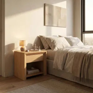 RAFAEL - Oak 1 Drawer Bedside Table by European Lifestyle, a Bedside Tables for sale on Style Sourcebook