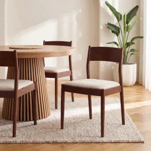 VALOMA - Fabric & Oak Set of 2 Dining Chairs by European Lifestyle, a Dining Chairs for sale on Style Sourcebook