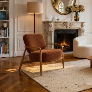 VELIKA - Fabric & Wood Armchair by European Lifestyle, a Chairs for sale on Style Sourcebook