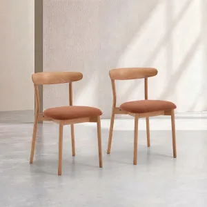 HAYDEN - Oak & Fabric Set of 2 Dining Chairs by European Lifestyle, a Dining Chairs for sale on Style Sourcebook