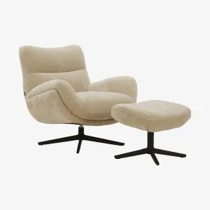 LEIA - Swivel Armchair with Footrest by European Lifestyle, a Chairs for sale on Style Sourcebook