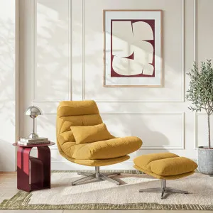 ODERZO - Fabric & Chrome Swivel Armchair by European Lifestyle, a Chairs for sale on Style Sourcebook