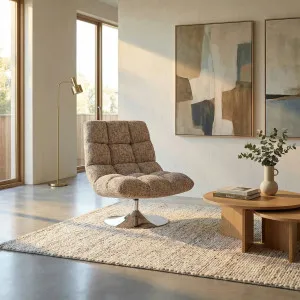 SOGLIO - Chenille & Chrome Swivel Armchair by European Lifestyle, a Chairs for sale on Style Sourcebook