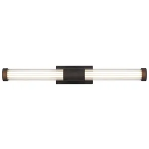 Telbix Bremen Twin Fluted Acrylic LED Vanity Wall Light - Bronze by Telbix, a Wall Lighting for sale on Style Sourcebook