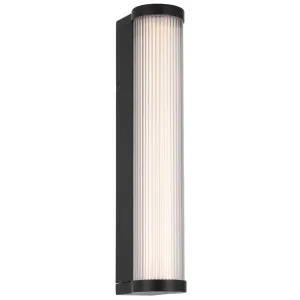Telbix Gevet Black Fluted Outdoor LED Wall Light - Medium by Telbix, a Wall Lighting for sale on Style Sourcebook